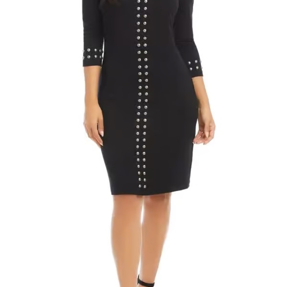 Elegant Black Dress with Silver Accents